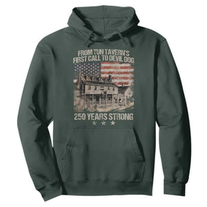 Tun Tavern 250th Anniversary Hoodie Patriotic Veteran Military Gift American Flag TS10 Dark Forest Green Print Your Wear