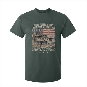 Tun Tavern 250th Anniversary T Shirt For Kid Patriotic Veteran Military Gift American Flag TS10 Dark Forest Green Print Your Wear