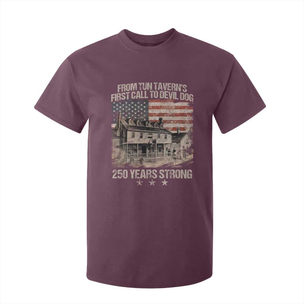Tun Tavern 250th Anniversary T Shirt For Kid Patriotic Veteran Military Gift American Flag TS10 Maroon Print Your Wear