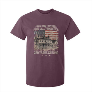Tun Tavern 250th Anniversary T Shirt For Kid Patriotic Veteran Military Gift American Flag TS10 Maroon Print Your Wear