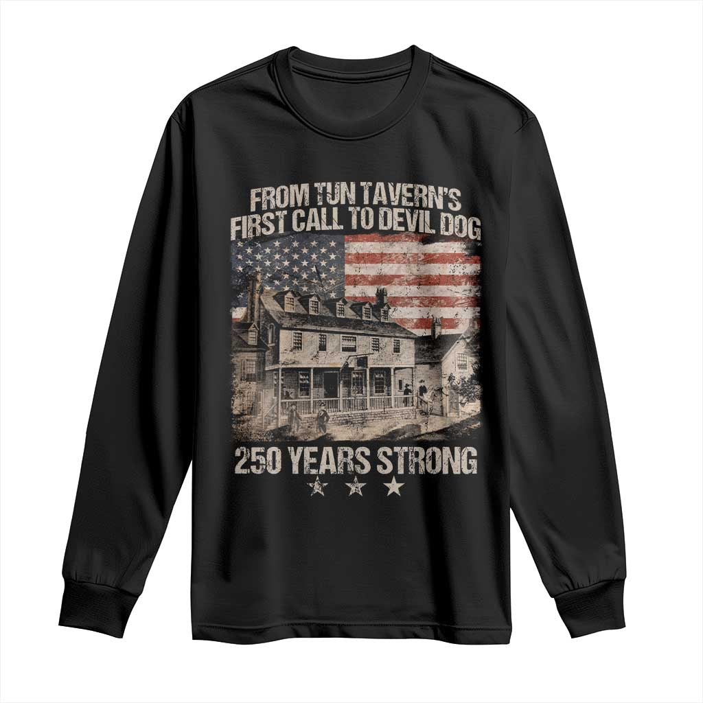 Tun Tavern 250th Anniversary Long Sleeve Shirt Patriotic Veteran Military Gift American Flag TS10 Black Print Your Wear