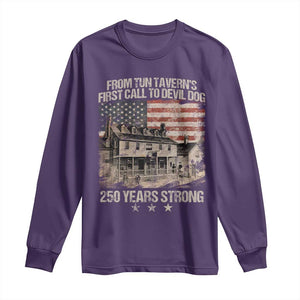 Tun Tavern 250th Anniversary Long Sleeve Shirt Patriotic Veteran Military Gift American Flag TS10 Purple Print Your Wear