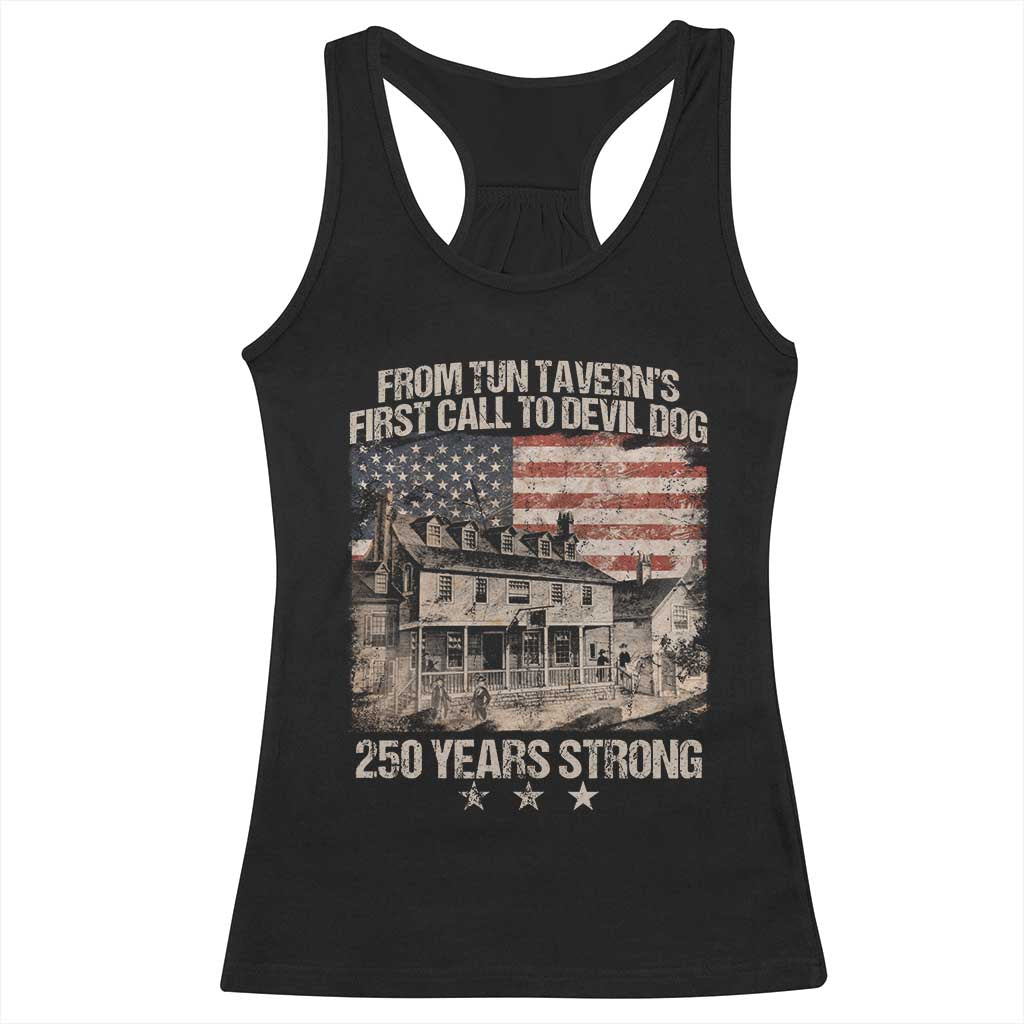 Tun Tavern 250th Anniversary Racerback Tank Top Patriotic Veteran Military Gift American Flag - Print Your Wear