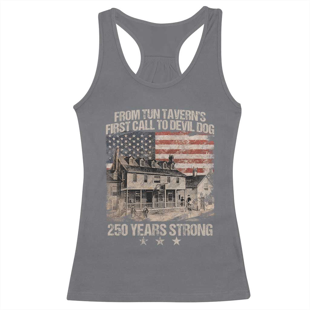 Tun Tavern 250th Anniversary Racerback Tank Top Patriotic Veteran Military Gift American Flag TS10 Charcoal Print Your Wear