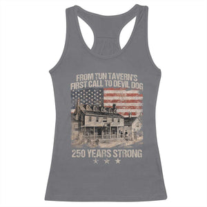 Tun Tavern 250th Anniversary Racerback Tank Top Patriotic Veteran Military Gift American Flag TS10 Charcoal Print Your Wear