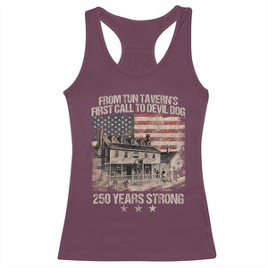 Tun Tavern 250th Anniversary Racerback Tank Top Patriotic Veteran Military Gift American Flag TS10 Maroon Print Your Wear