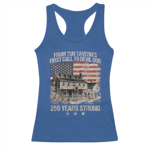Tun Tavern 250th Anniversary Racerback Tank Top Patriotic Veteran Military Gift American Flag TS10 Royal Blue Print Your Wear