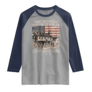 Tun Tavern 250th Anniversary Raglan Shirt Patriotic Veteran Military Gift American Flag TS10 Sport Gray Navy Print Your Wear
