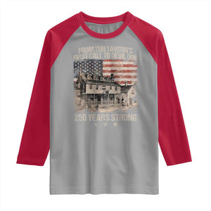 Tun Tavern 250th Anniversary Raglan Shirt Patriotic Veteran Military Gift American Flag TS10 Sport Gray Red Print Your Wear