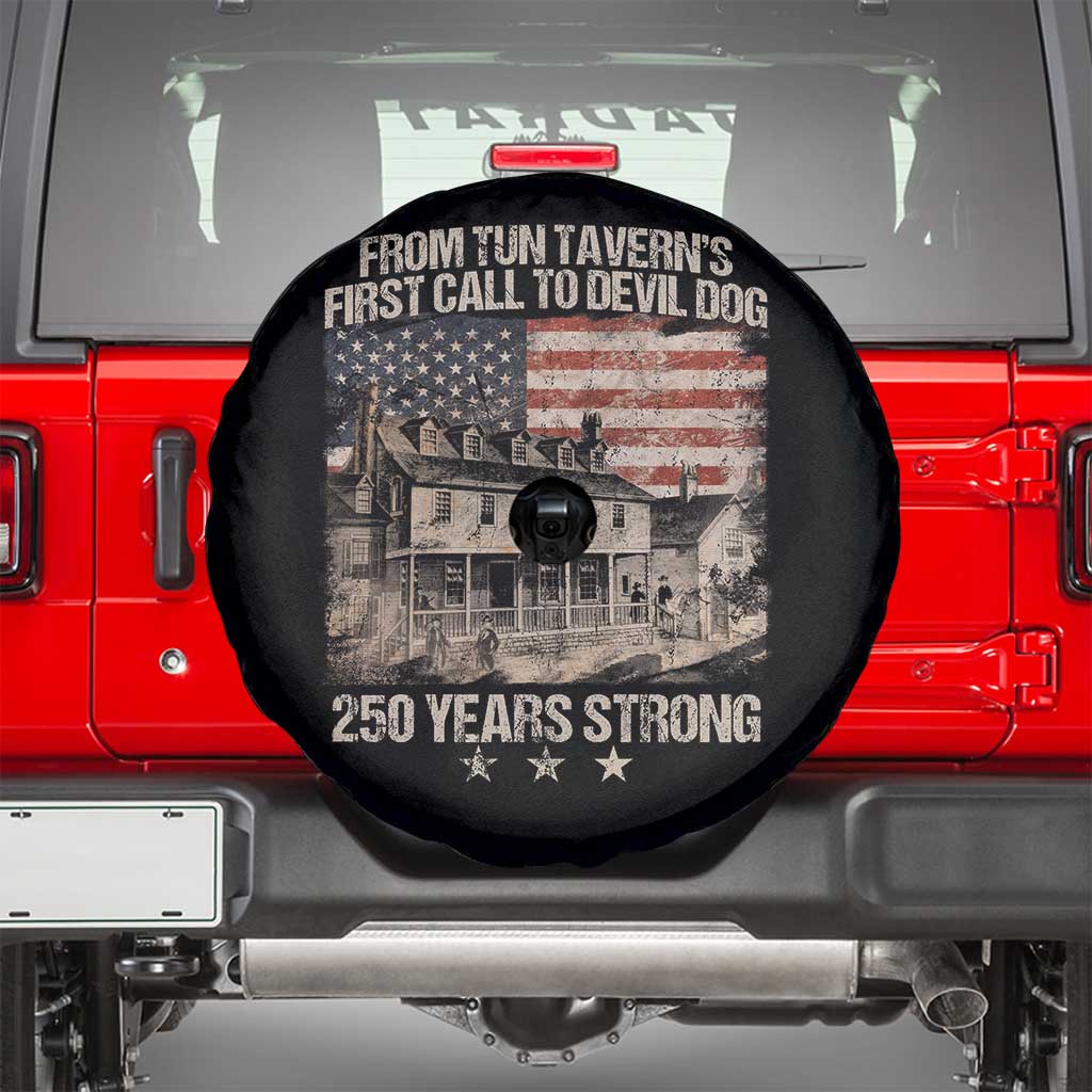 Tun Tavern 250th Anniversary Spare Tire Cover Patriotic Veteran Military Gift American Flag TS10 Black Print Your Wear