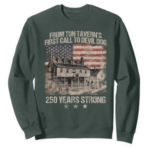 Tun Tavern 250th Anniversary Sweatshirt Patriotic Veteran Military Gift American Flag TS10 Dark Forest Green Print Your Wear