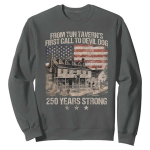 Tun Tavern 250th Anniversary Sweatshirt Patriotic Veteran Military Gift American Flag TS10 Dark Heather Print Your Wear