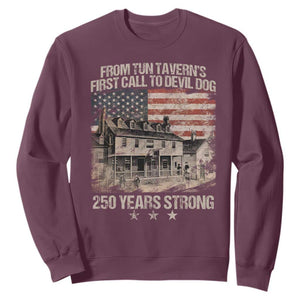 Tun Tavern 250th Anniversary Sweatshirt Patriotic Veteran Military Gift American Flag TS10 Maroon Print Your Wear