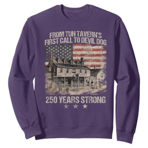 Tun Tavern 250th Anniversary Sweatshirt Patriotic Veteran Military Gift American Flag TS10 Purple Print Your Wear