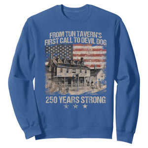 Tun Tavern 250th Anniversary Sweatshirt Patriotic Veteran Military Gift American Flag TS10 Royal Blue Print Your Wear