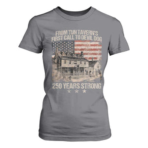 Tun Tavern 250th Anniversary T Shirt For Women Patriotic Veteran Military Gift American Flag TS10 Charcoal Print Your Wear