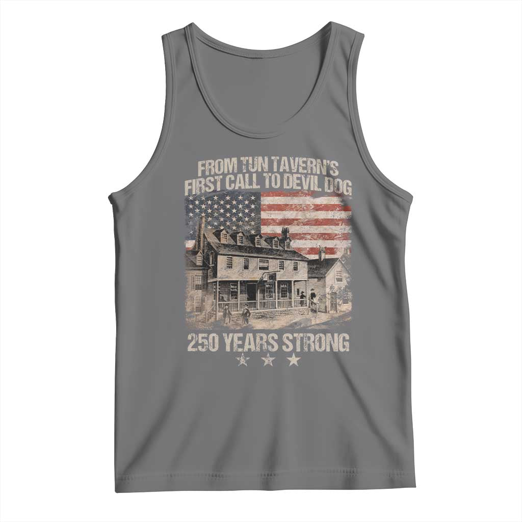 Tun Tavern 250th Anniversary Tank Top Patriotic Veteran Military Gift American Flag TS10 Black Heather Print Your Wear
