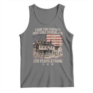 Tun Tavern 250th Anniversary Tank Top Patriotic Veteran Military Gift American Flag TS10 Black Heather Print Your Wear