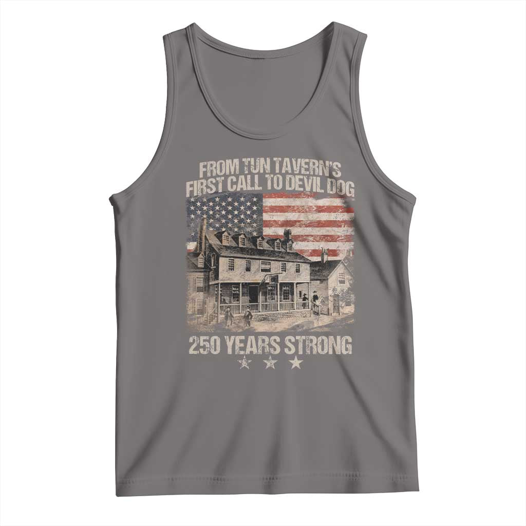 Tun Tavern 250th Anniversary Tank Top Patriotic Veteran Military Gift American Flag TS10 Deep Heather Print Your Wear