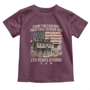 Tun Tavern 250th Anniversary Toddler T Shirt Patriotic Veteran Military Gift American Flag TS10 Maroon Print Your Wear