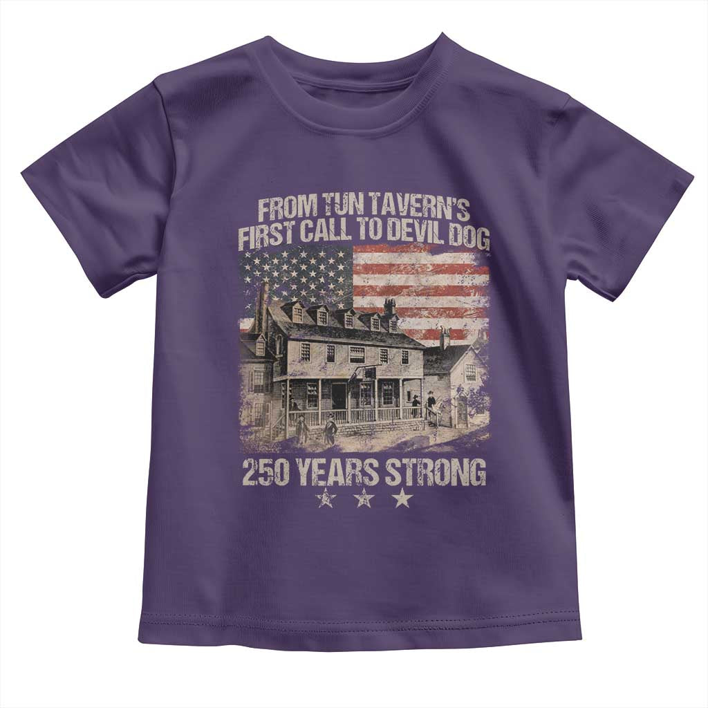 Tun Tavern 250th Anniversary Toddler T Shirt Patriotic Veteran Military Gift American Flag TS10 Purple Print Your Wear