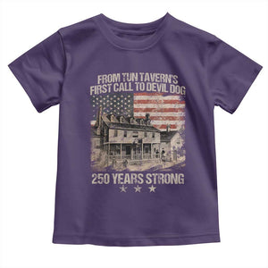 Tun Tavern 250th Anniversary Toddler T Shirt Patriotic Veteran Military Gift American Flag TS10 Purple Print Your Wear