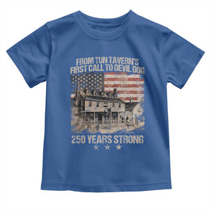 Tun Tavern 250th Anniversary Toddler T Shirt Patriotic Veteran Military Gift American Flag TS10 Royal Blue Print Your Wear