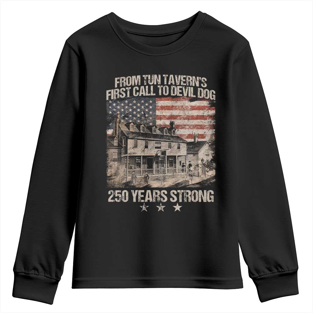 Tun Tavern 250th Anniversary Youth Sweatshirt Patriotic Veteran Military Gift American Flag TS10 Black Print Your Wear