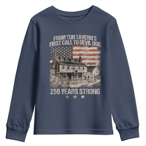 Tun Tavern 250th Anniversary Youth Sweatshirt Patriotic Veteran Military Gift American Flag TS10 Navy Print Your Wear