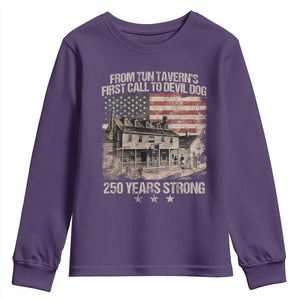Tun Tavern 250th Anniversary Youth Sweatshirt Patriotic Veteran Military Gift American Flag TS10 Purple Print Your Wear