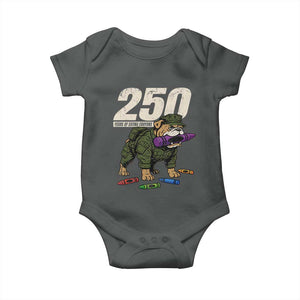 250 Years Of Eating Crayons Baby Onesie Vintage Bulldog Patriotic Veteran Military Gift TS10 Dark Heather Print Your Wear