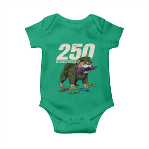 250 Years Of Eating Crayons Baby Onesie Vintage Bulldog Patriotic Veteran Military Gift TS10 Irish Green Print Your Wear