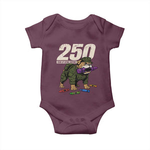 250 Years Of Eating Crayons Baby Onesie Vintage Bulldog Patriotic Veteran Military Gift TS10 Maroon Print Your Wear
