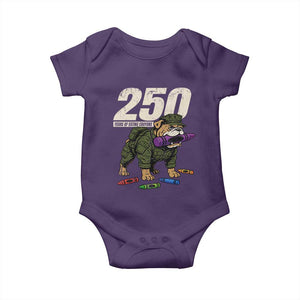 250 Years Of Eating Crayons Baby Onesie Vintage Bulldog Patriotic Veteran Military Gift TS10 Purple Print Your Wear