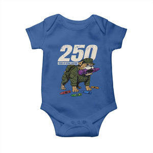 250 Years Of Eating Crayons Baby Onesie Vintage Bulldog Patriotic Veteran Military Gift TS10 Royal Blue Print Your Wear