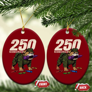 250 Years Of Eating Crayons Ceramic Ornament Vintage Bulldog Patriotic Veteran Military Gift TS10 Print Your Wear
