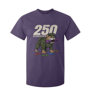250 Years Of Eating Crayons T Shirt For Kid Vintage Bulldog Patriotic Veteran Military Gift TS10 Purple Print Your Wear