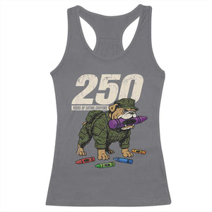 250 Years Of Eating Crayons Racerback Tank Top Vintage Bulldog Patriotic Veteran Military Gift TS10 Charcoal Print Your Wear