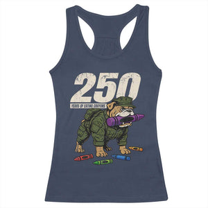 250 Years Of Eating Crayons Racerback Tank Top Vintage Bulldog Patriotic Veteran Military Gift TS10 Navy Print Your Wear