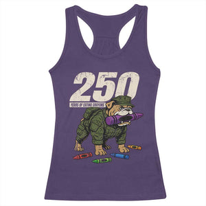 250 Years Of Eating Crayons Racerback Tank Top Vintage Bulldog Patriotic Veteran Military Gift TS10 Purple Print Your Wear
