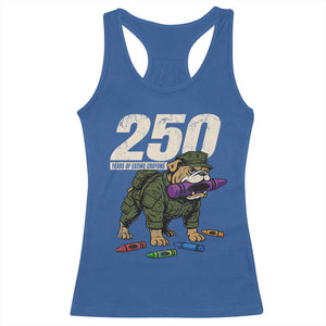 250 Years Of Eating Crayons Racerback Tank Top Vintage Bulldog Patriotic Veteran Military Gift TS10 Royal Blue Print Your Wear