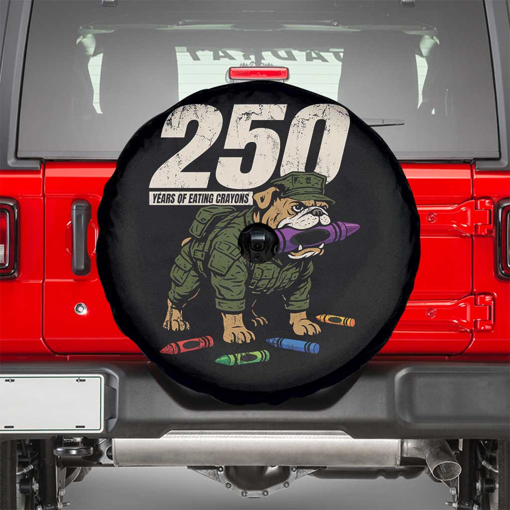 250 Years Of Eating Crayons Spare Tire Cover Vintage Bulldog Patriotic Veteran Military Gift TS10 Black Print Your Wear