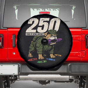 250 Years Of Eating Crayons Spare Tire Cover Vintage Bulldog Patriotic Veteran Military Gift TS10 Black Print Your Wear