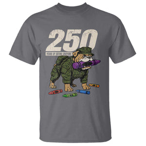 250 Years Of Eating Crayons T Shirt Vintage Bulldog Patriotic Veteran Military Gift TS10 Charcoal Print Your Wear