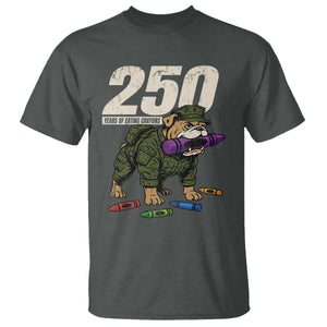 250 Years Of Eating Crayons T Shirt Vintage Bulldog Patriotic Veteran Military Gift TS10 Dark Heather Print Your Wear