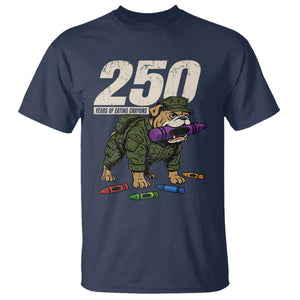 250 Years Of Eating Crayons T Shirt Vintage Bulldog Patriotic Veteran Military Gift TS10 Navy Print Your Wear