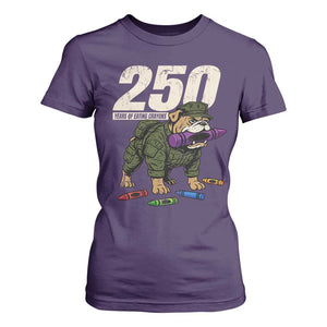 250 Years Of Eating Crayons T Shirt For Women Vintage Bulldog Patriotic Veteran Military Gift TS10 Purple Print Your Wear