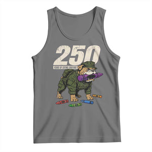 250 Years Of Eating Crayons Tank Top Vintage Bulldog Patriotic Veteran Military Gift TS10 Black Heather Print Your Wear