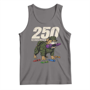 250 Years Of Eating Crayons Tank Top Vintage Bulldog Patriotic Veteran Military Gift TS10 Deep Heather Print Your Wear