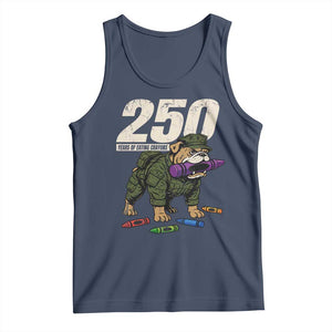 250 Years Of Eating Crayons Tank Top Vintage Bulldog Patriotic Veteran Military Gift TS10 Navy Print Your Wear